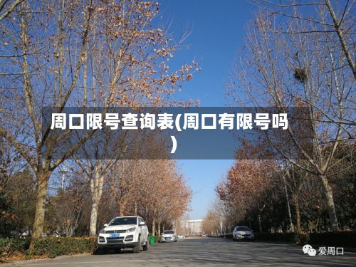 周口限号查询表(周口有限号吗)