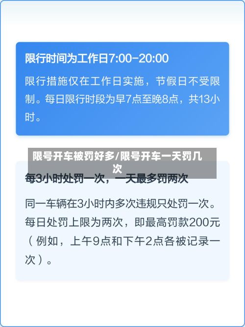 限号开车被罚好多/限号开车一天罚几次