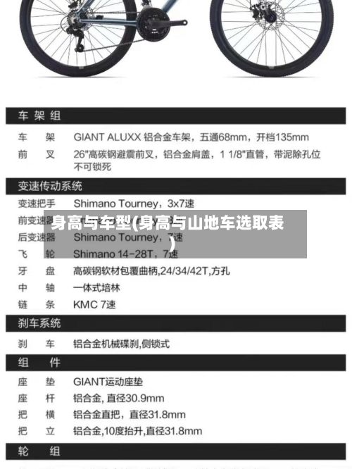 身高与车型(身高与山地车选取表)-第2张图片
