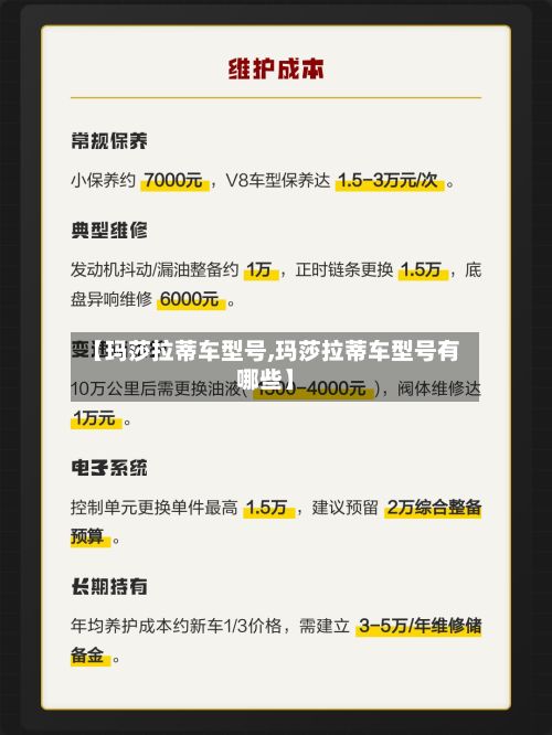 【玛莎拉蒂车型号,玛莎拉蒂车型号有哪些】