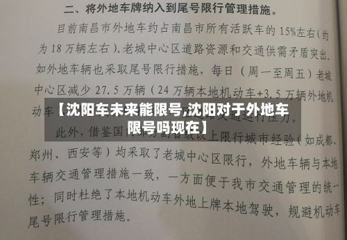 【沈阳车未来能限号,沈阳对于外地车限号吗现在】-第2张图片
